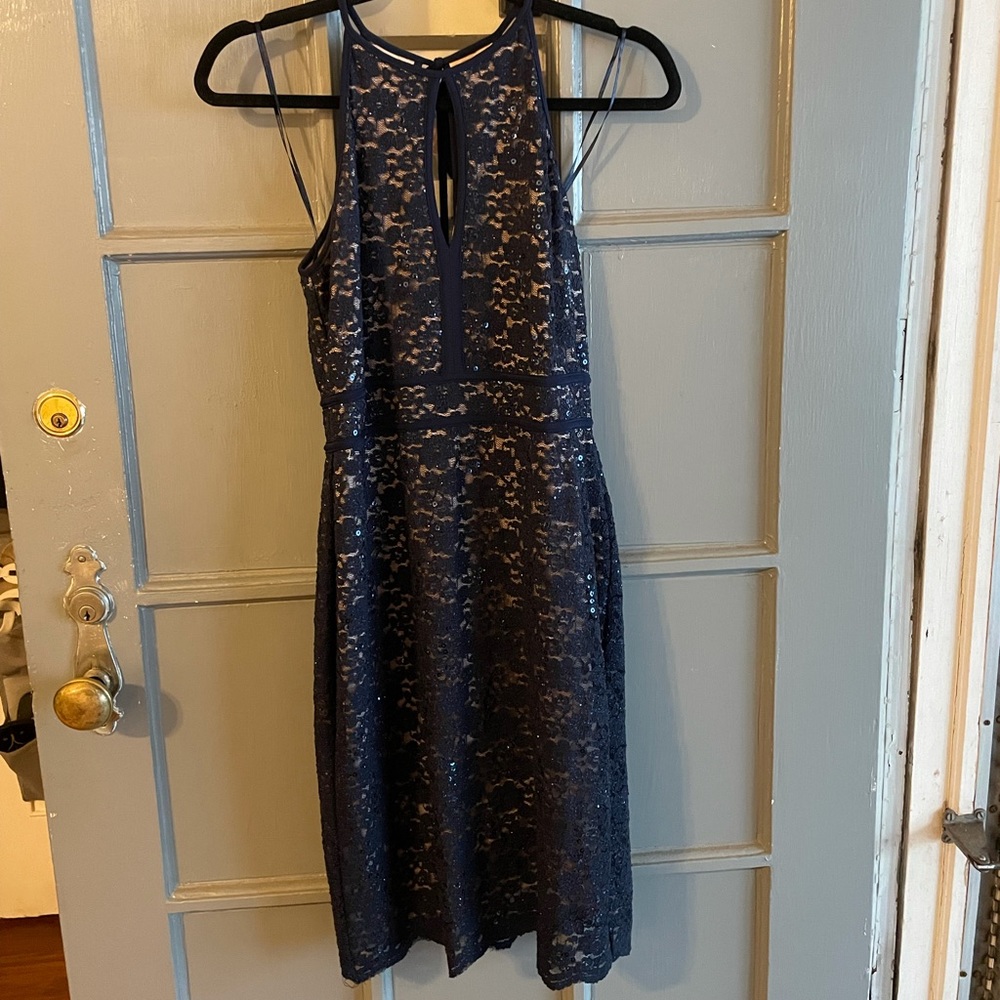 Navy Sequin Cocktail Dress